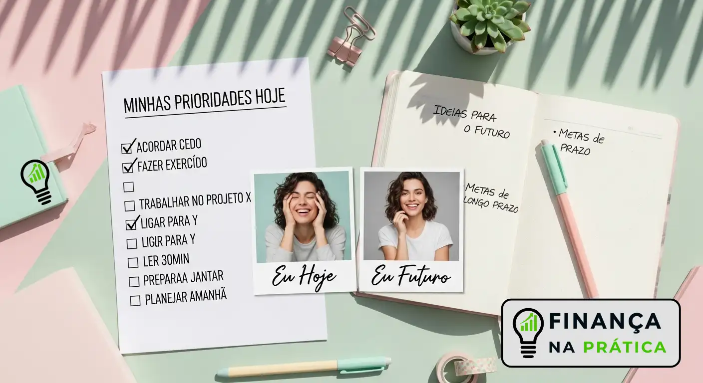 Checklist de compra consciente, diário de decisões e técnica Eu vs Eu Futuro