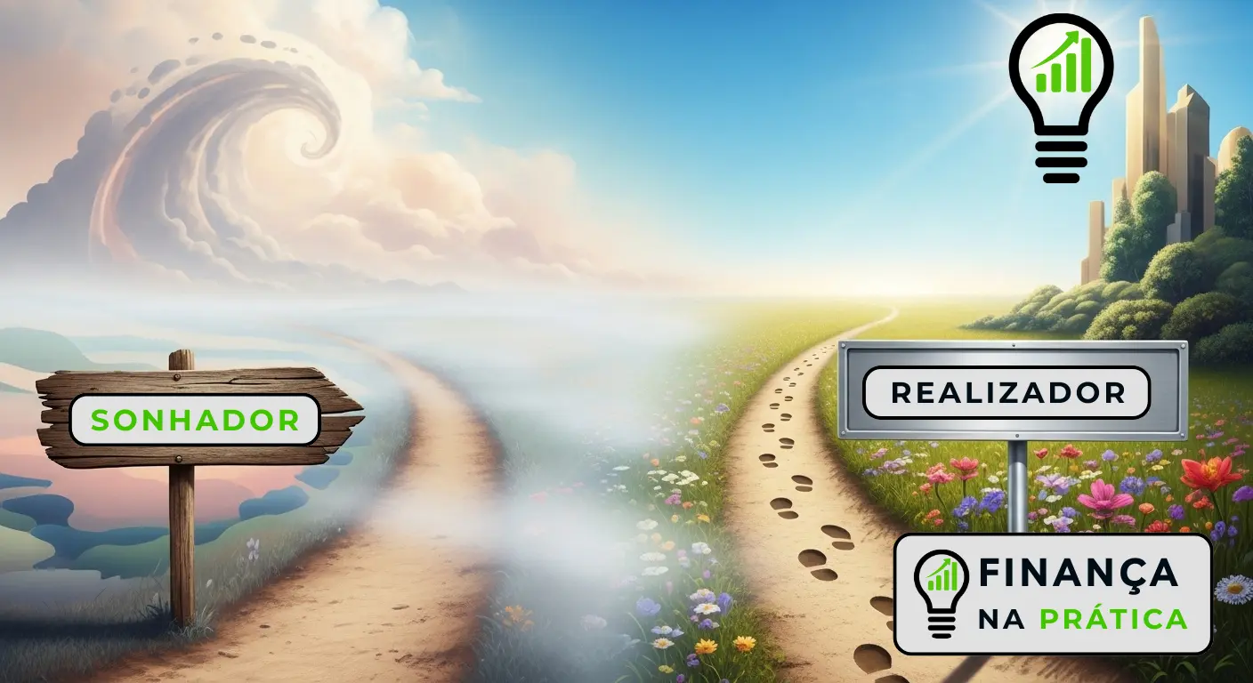 Caminhos opostos mostrando diferença entre sonhadores e realizadores